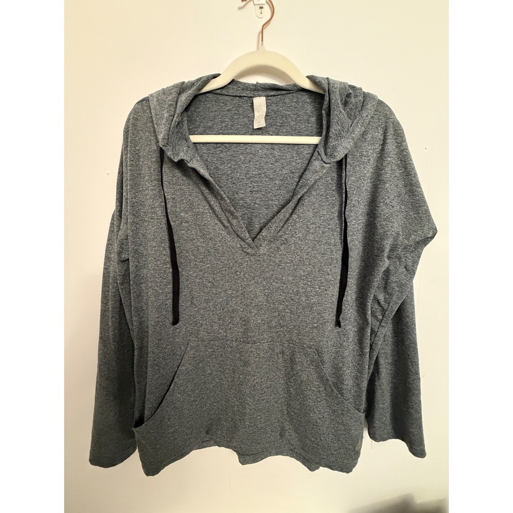 Balance Collection Hoodie Womens Medium Gray V-Neck Space Dye Athliesure